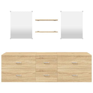 vidaXL 5-Piece Bathroom Furniture Set Oak Look Engineered Wood