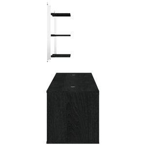 vidaXL 6-Piece Bathroom Furniture Set Black Engineered Wood