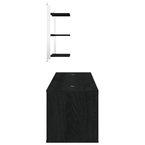 vidaXL 6-Piece Bathroom Furniture Set Black Engineered Wood