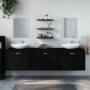 vidaXL 6-Piece Bathroom Furniture Set Black Engineered Wood
