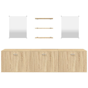 vidaXL 6-Piece Bathroom Furniture Set Oak Look Engineered Wood