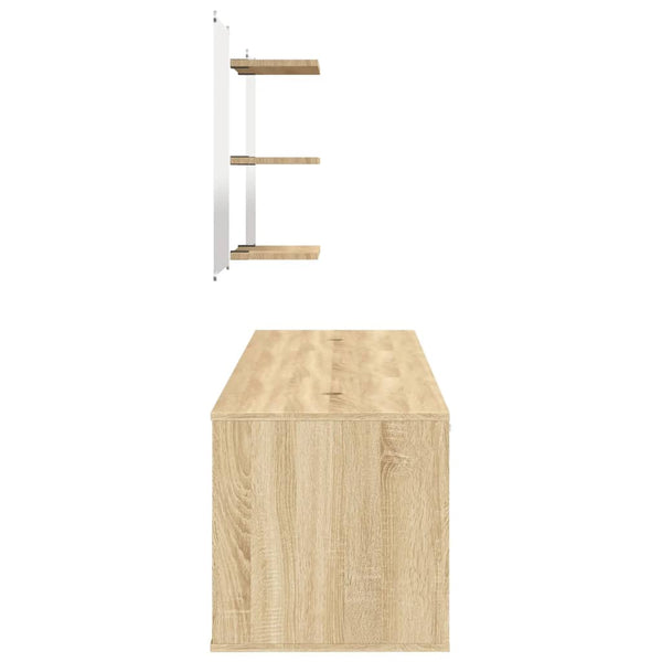 vidaXL 6-Piece Bathroom Furniture Set Oak Look Engineered Wood