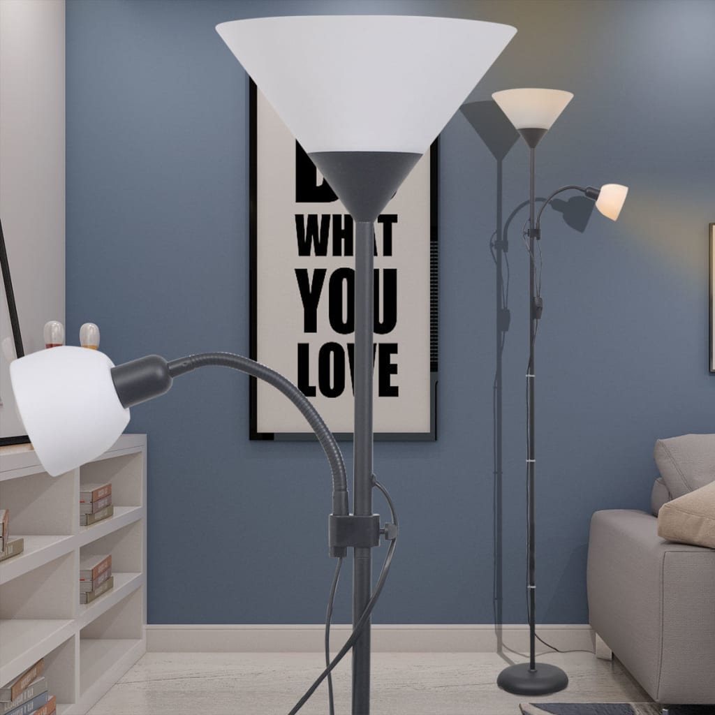 vidaXL Floor Lamp Black