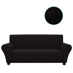 vidaXL Stretch Sofa Cover Black Polyester Jersey