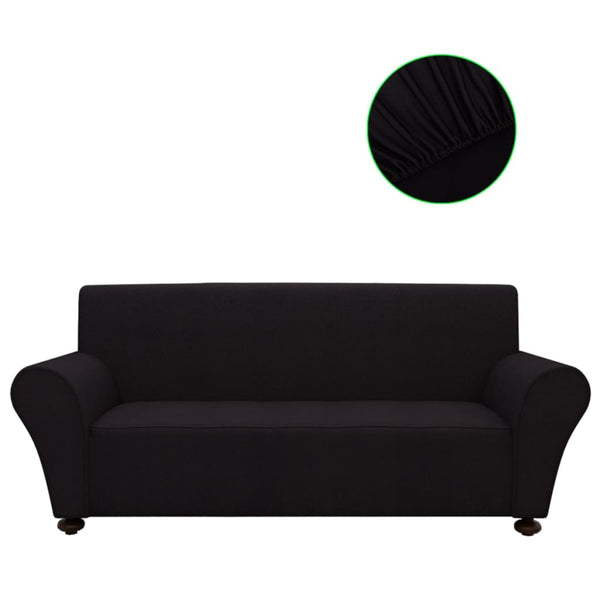 vidaXL Stretch Sofa Cover Black Polyester Jersey