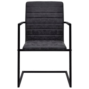 vidaXL Cantilever Chairs 4 pcs Black Faux Leather