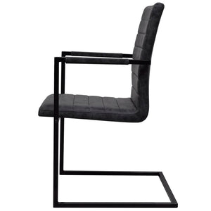 vidaXL Cantilever Chairs 4 pcs Black Faux Leather