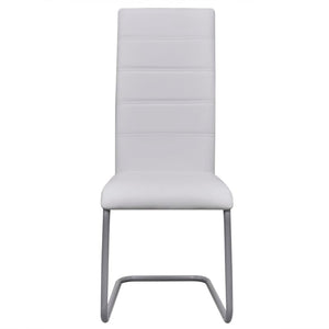 vidaXL Cantilever Chairs 6 pcs. White Faux Leather