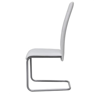 vidaXL Cantilever Chairs 6 pcs. White Faux Leather
