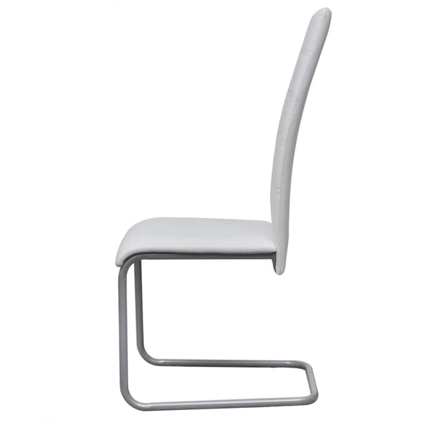 vidaXL Cantilever Chairs 6 pcs. White Faux Leather