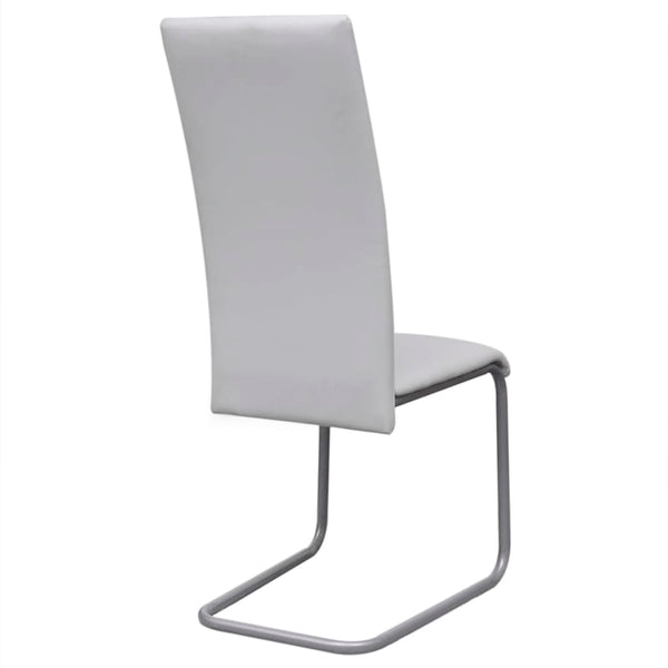vidaXL Cantilever Chairs 6 pcs. White Faux Leather