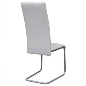 vidaXL Cantilever Chairs 6 pcs. White Faux Leather