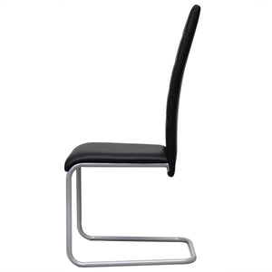 vidaXL Cantilever Chairs 6 pcs Black Faux Leather