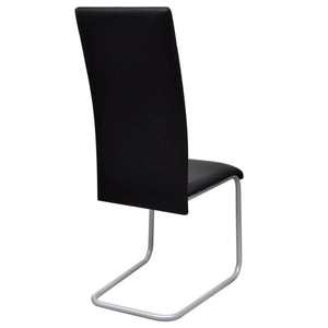 vidaXL Cantilever Chairs 6 pcs Black Faux Leather