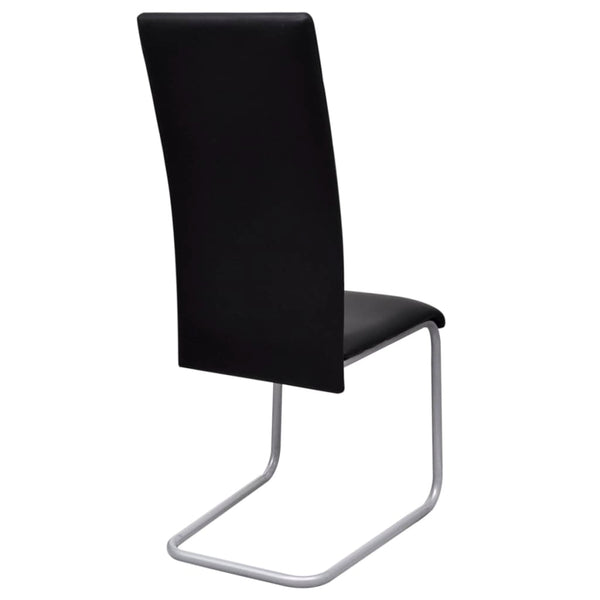 vidaXL Cantilever Chairs 6 pcs Black Faux Leather