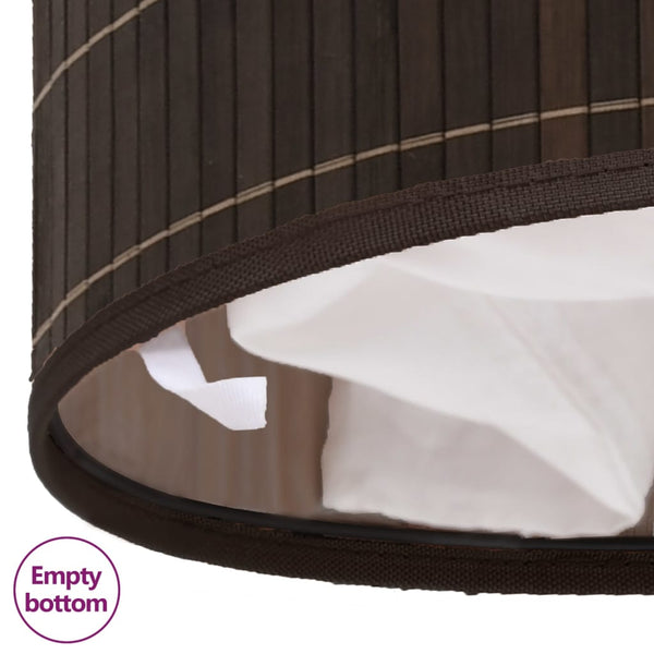 vidaXL Bamboo Laundry Basket Round Dark Brown