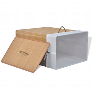 vidaXL Bamboo Laundry Basket Rectangular Natural