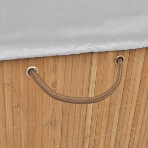vidaXL Bamboo Laundry Basket Rectangular Natural