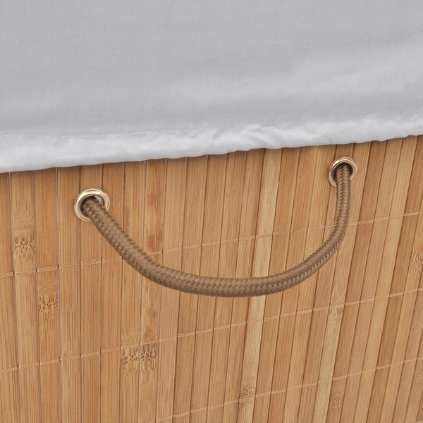 vidaXL Bamboo Laundry Basket Rectangular Natural