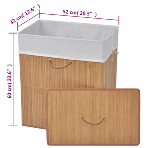 vidaXL Bamboo Laundry Basket Rectangular Natural