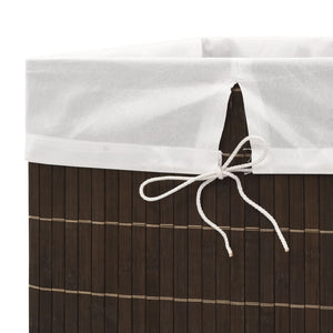 vidaXL Bamboo Laundry Basket Rectangular Dark Brown