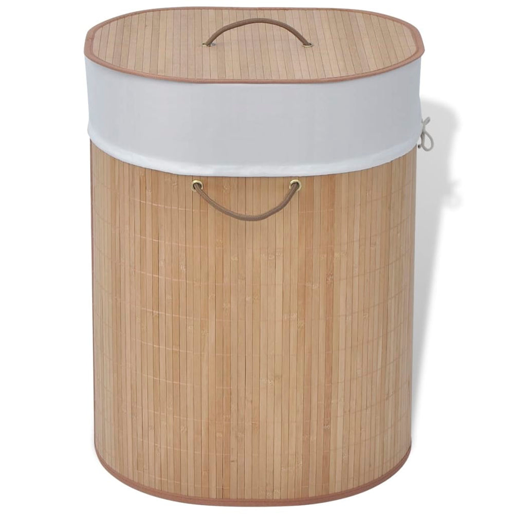 vidaXL Bamboo Laundry Basket Oval Natural