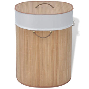 vidaXL Bamboo Laundry Basket Oval Natural