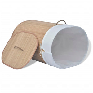 vidaXL Bamboo Laundry Basket Oval Natural