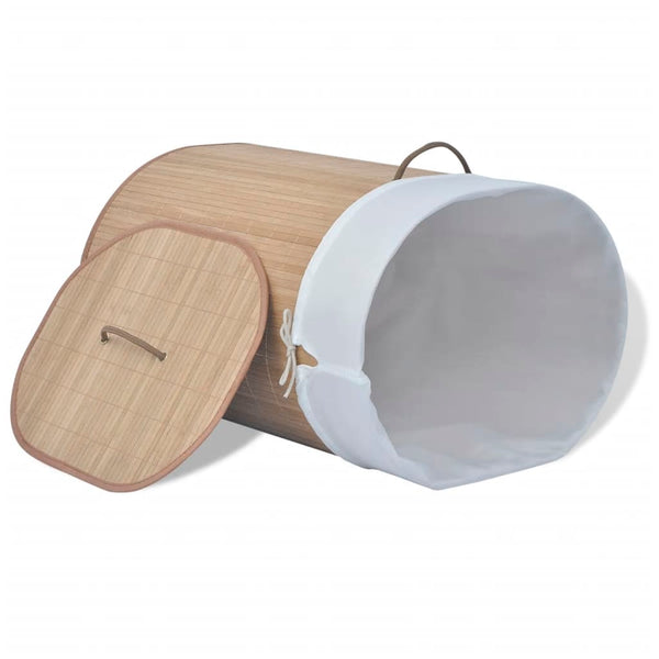 vidaXL Bamboo Laundry Basket Oval Natural