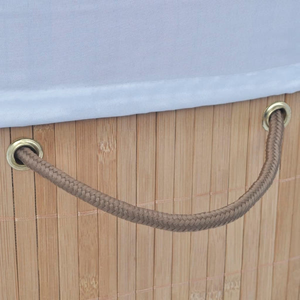 vidaXL Bamboo Laundry Basket Oval Natural