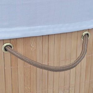 vidaXL Bamboo Laundry Basket Oval Natural