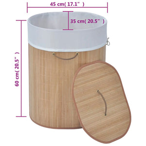 vidaXL Bamboo Laundry Basket Oval Natural