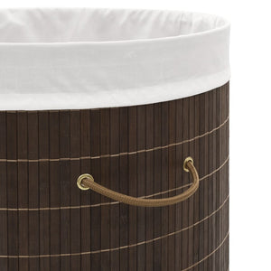vidaXL Oval Dark Brown Bamboo Laundry Basket