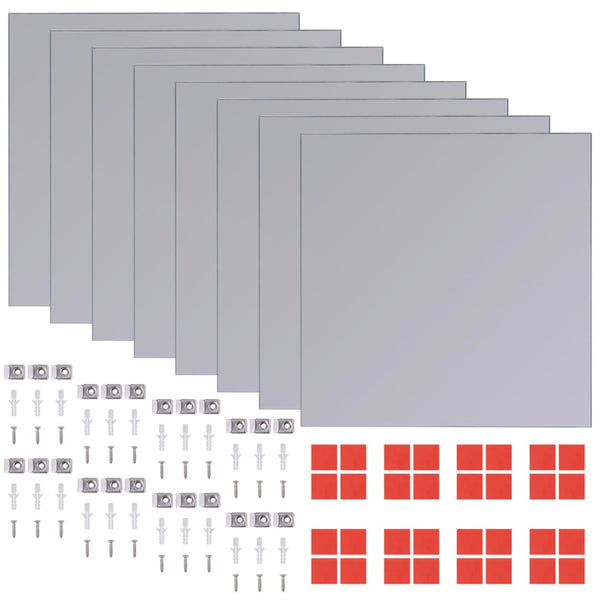 vidaXL Frameless Mirror Tiles Glass 8 pcs 20.5 cm