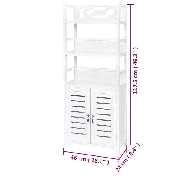 vidaXL Bathroom Cabinet Albuquerque Wood White 46x24x117.5 cm