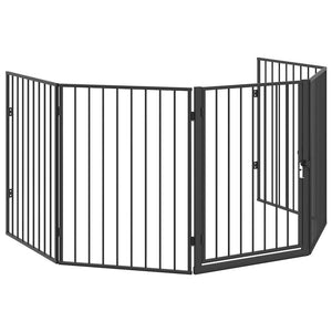 vidaXL Fireplace Safety Screen for Pets Steel Black