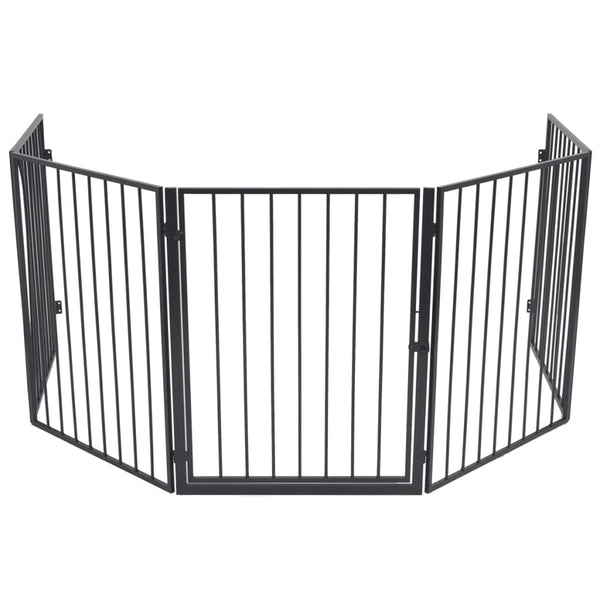 vidaXL Fireplace Safety Screen for Pets Steel Black