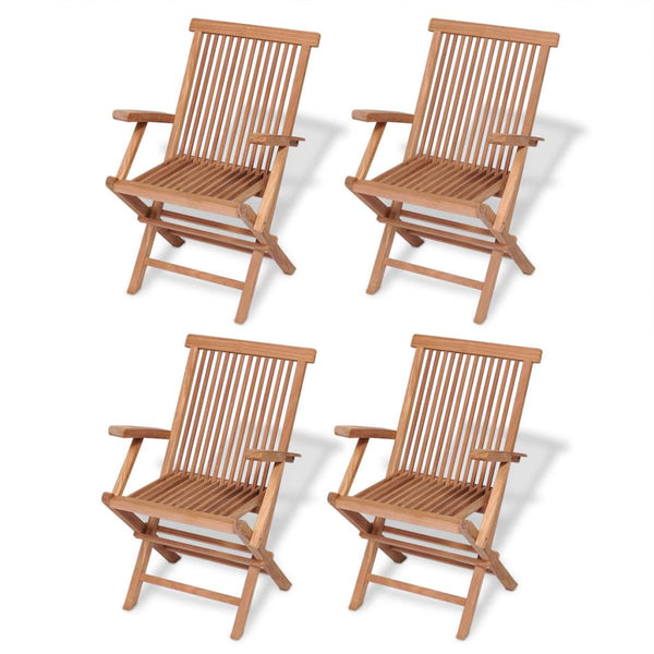 vidaXL 5-Piece Folding Outdoor Dining Set Solid Teak Wood