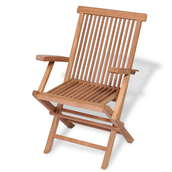 vidaXL 5-Piece Folding Outdoor Dining Set Solid Teak Wood