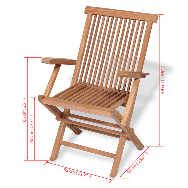 vidaXL 5-Piece Folding Outdoor Dining Set Solid Teak Wood