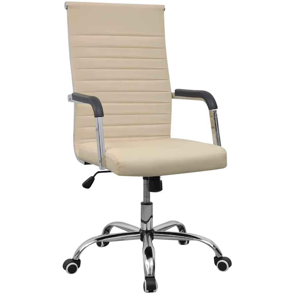 vidaXL Office Chair Faux Leather 55 x 63 cm Cream