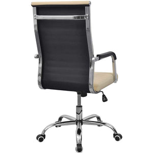 vidaXL Office Chair Faux Leather 55 x 63 cm Cream