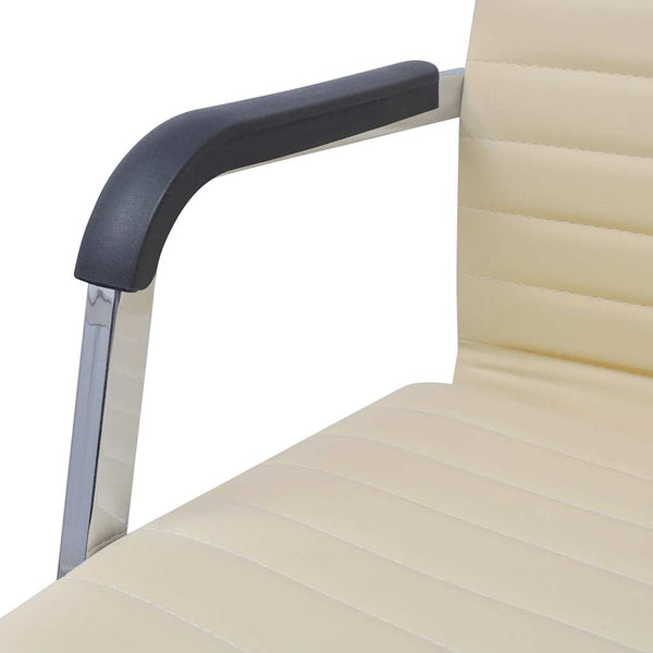 vidaXL Office Chair Faux Leather 55 x 63 cm Cream