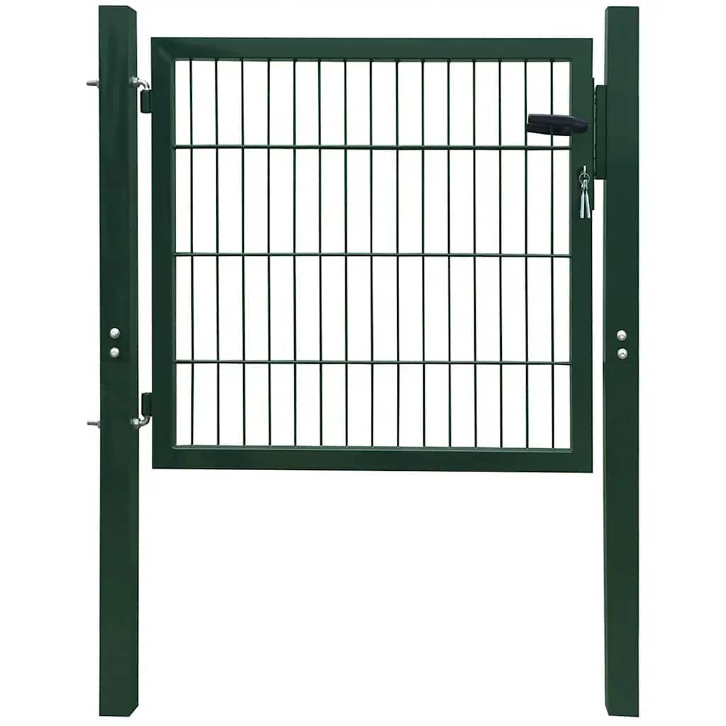 vidaXL Garden Gate Steel Green 100x100 cm