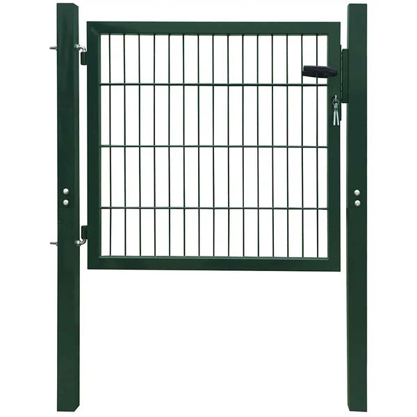 vidaXL Garden Gate Steel Green 100x100 cm
