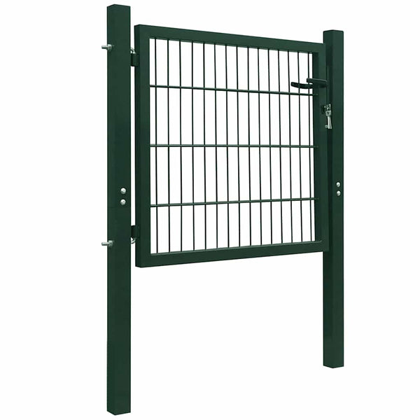 vidaXL Garden Gate Steel Green 100x100 cm