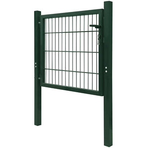 vidaXL Garden Gate Steel Green 100x100 cm