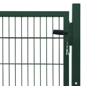 vidaXL Garden Gate Steel Green 100x100 cm
