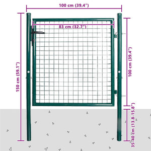 vidaXL Single Door Garden Gate 100x100 cm Powder-Coated Steel