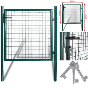 vidaXL Single Door Garden Gate 100x100 cm Powder-Coated Steel
